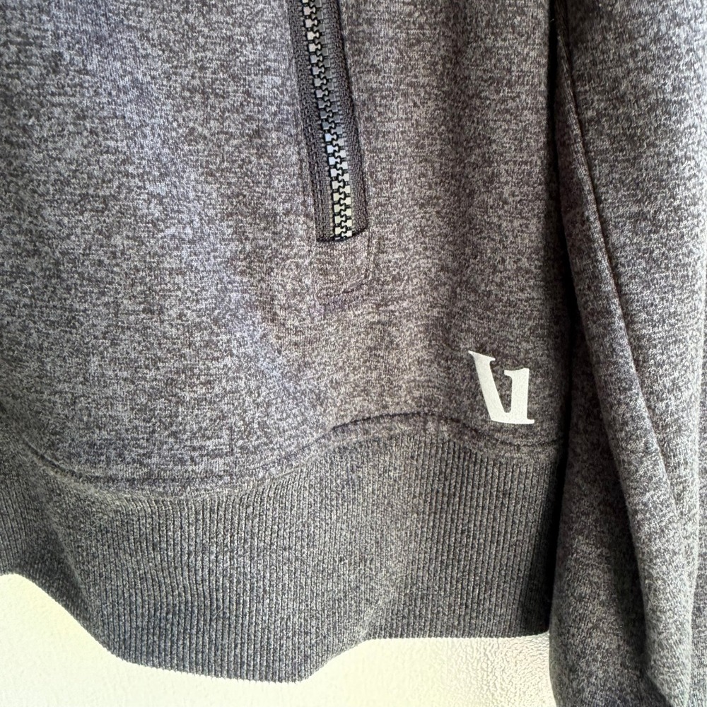 Vuori Mens Full Zip Performance Jacket Charcoal Heather Grey Mock Neck Athletic - Picture 4 of 8